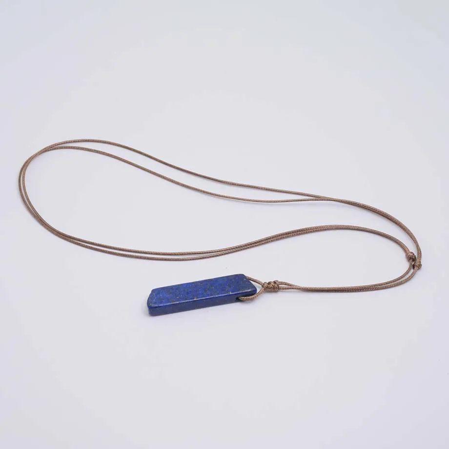 1PC Natural Stone Slice Pendants Necklace Healing Crystal Reiki Chakra Gems Quartz Lapis Amethysts Amazonite Women Jewelry
