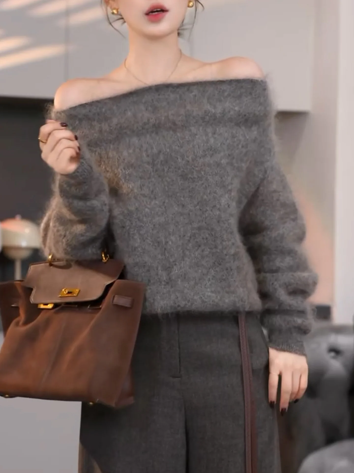 

Женский свитер Eleoulder Bared Pure Desire, длинный, облегающий, сексуальный, в корейском стиле, повседневный, для работы, влагоотводящий