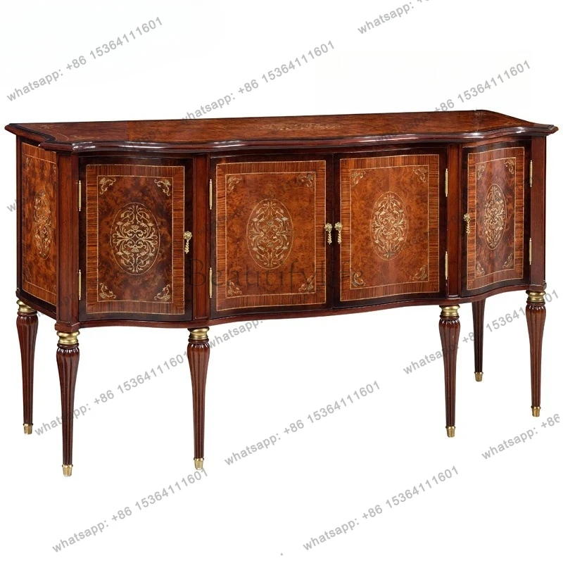 

Italian medieval solid wood display cabinet household foyer decorative cabinet