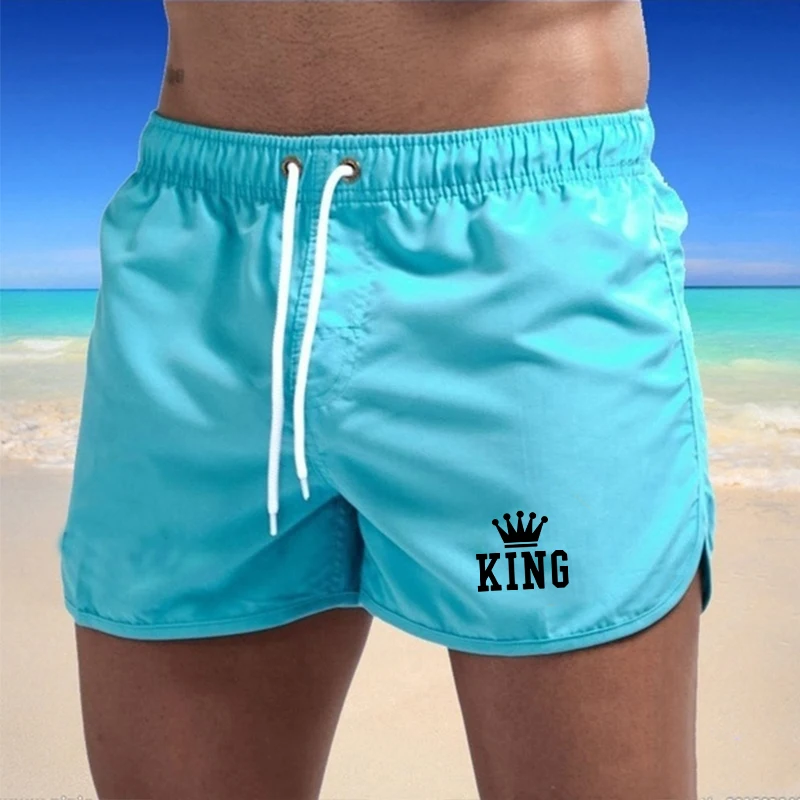 Men's Beach Shorts Surfing Swimwear Quick Dry Beachwear 2024 Breathable Swimming Trunks Pockets Summer Male Sports Clothing2024