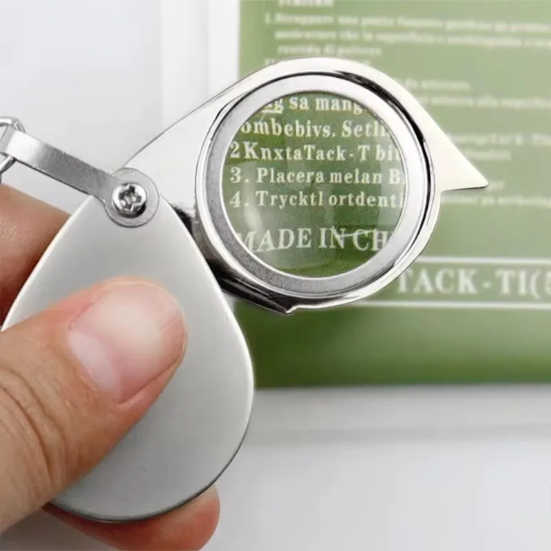 Imagem -03 - Mini Jóias Magnifier Keychain Anel de Jóias para Leitura Ciência Hobby Books e Moedas 20x 30x
