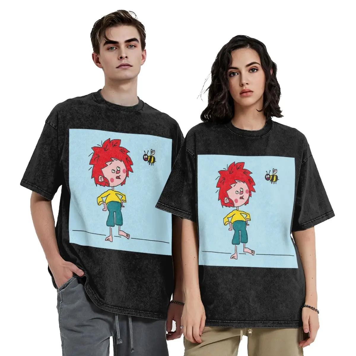 

Pumuckl Is An Invisible Goblin, футболки с короткими рукавами в стиле хип-хоп, потертые топы, футболки, уличная футболка, винтажная футболка для мужчин и женщин