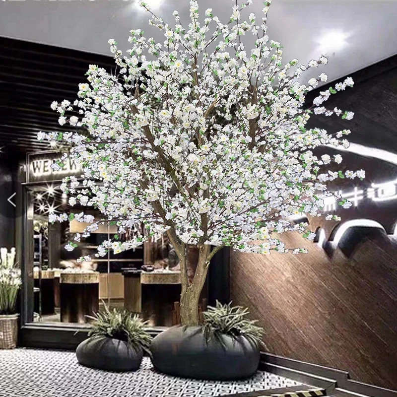 

Simulation Pear Flower Tree Fake Trees Large Indoor Living Room Wedding Celebration Happiness Tree Decoration