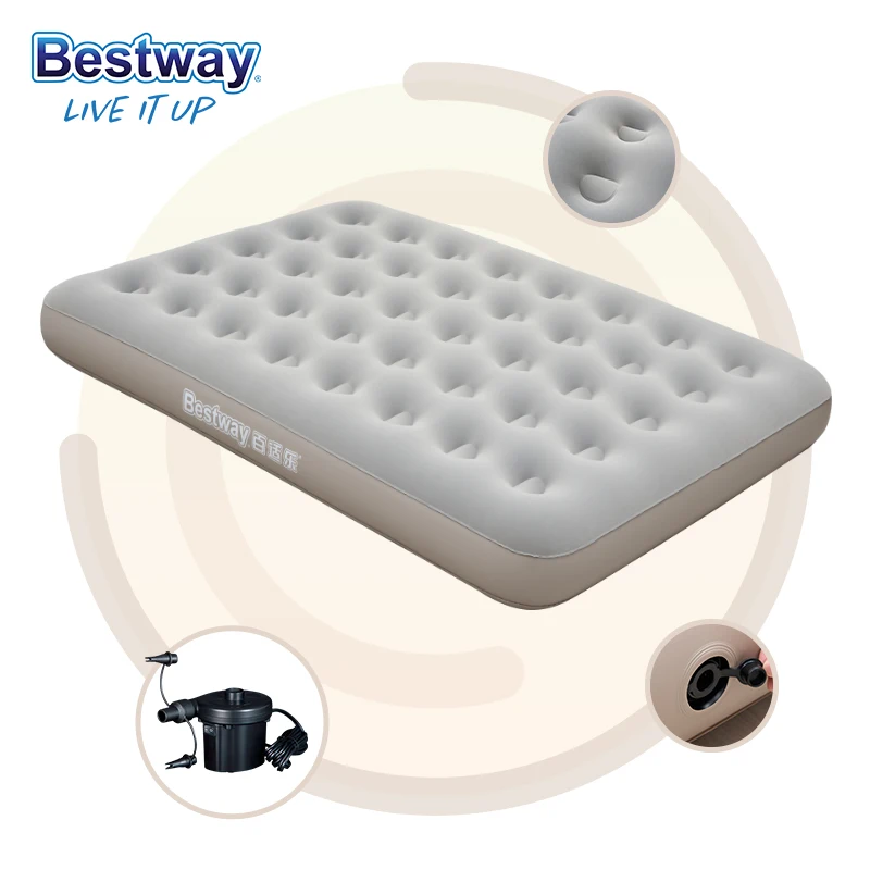 6717Y Cama colchón inflable personalizada 191*137*22cm PVC verano doble Camping con función de resorte de bolsillo para uso en dormitorio