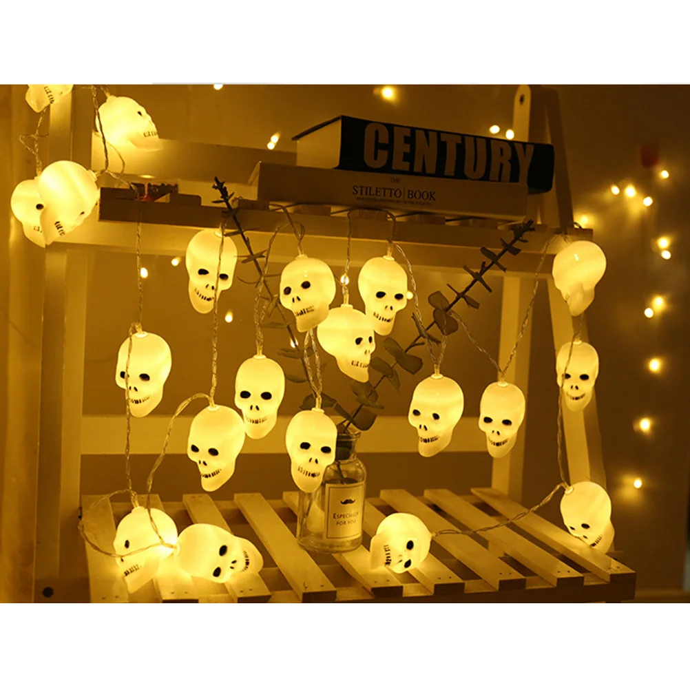 

LED Skull String Lights Warm White Operated Festival Party Bedroom Wedding Garden Decoration Fairy String Lights