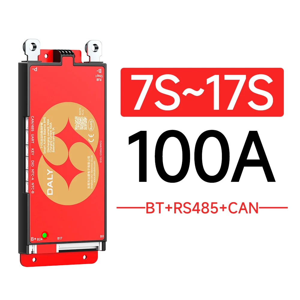 DALY BMS Smart WIFI BMS 4S 12V 8S 24V 16S 48V 80A 100A 1A Active Balancer Eingebautes Bluetooth RS485 CANBUS für Lifepo4 Li-Ion LTO
