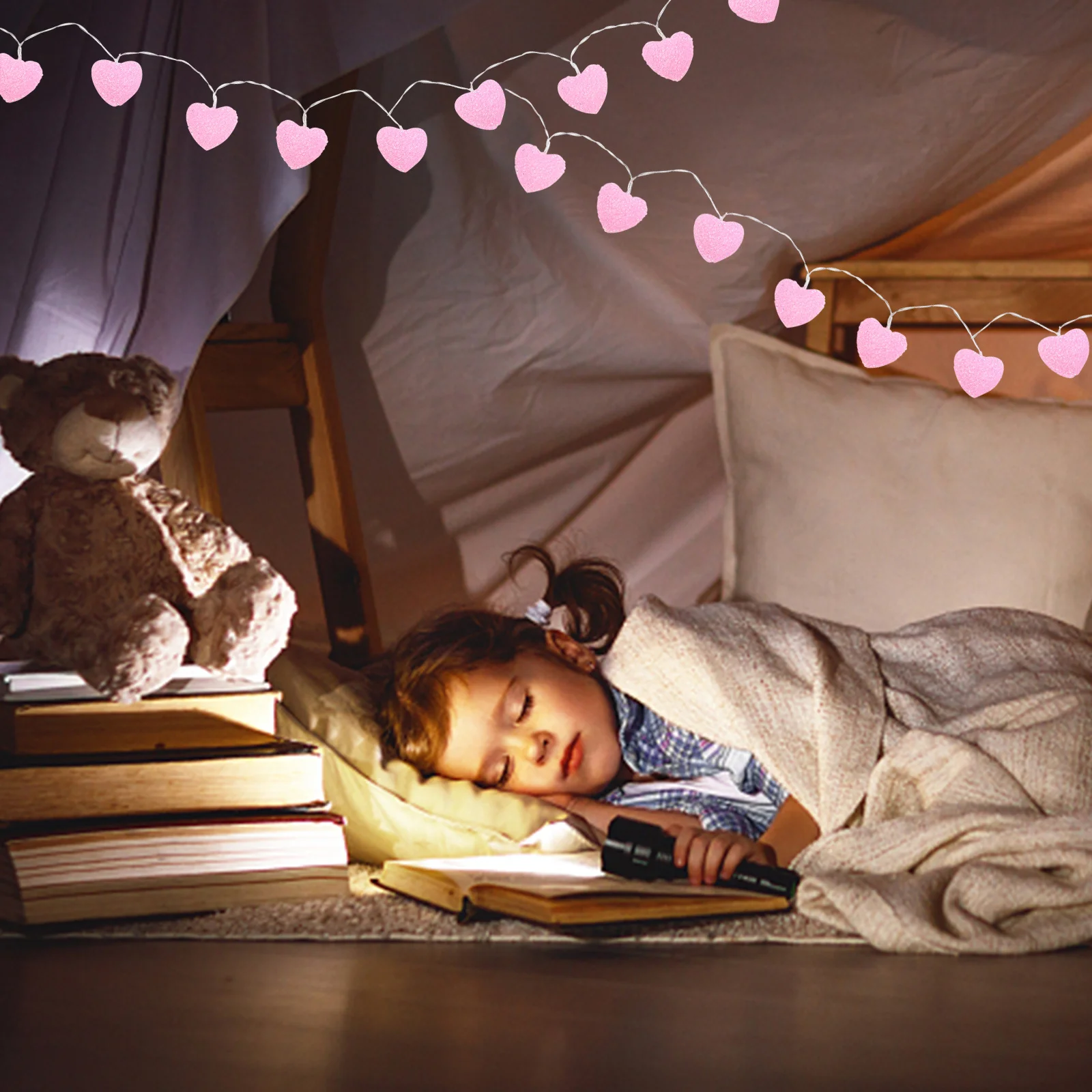 

1pc Heart Shaped Light String Lamp Decorative Loving-Heart Modeling String Light For Valentine'S Day Party Decoration