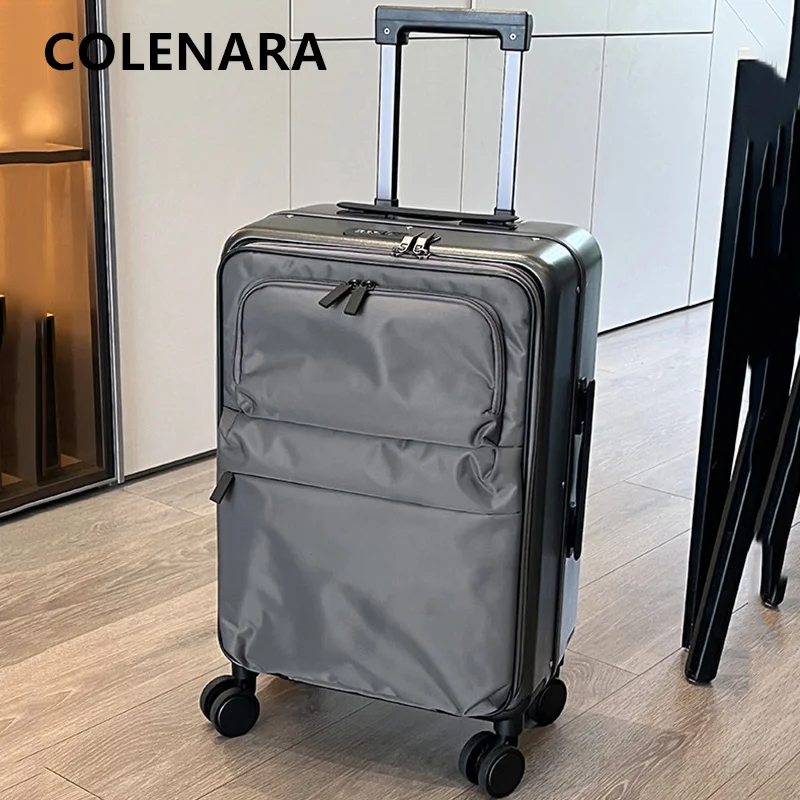 

COLENARA Suitcase Cart Type Travel Bag 20"24"28 Inch Large Capacity Trolley Case Front Opening Boarding Box Business Luggage