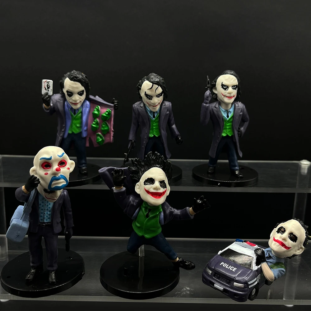 6 Pcs/Set Anime Figures The Joker Model Cartoon Car Decoration Doll Desktop Ornaments Action Figures Christmas Gifts