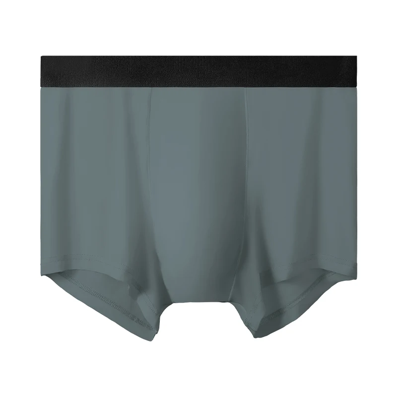 Celana Dalam Pria Bahan Sutra Es Musim Panas: Tipis, Bernapas, Potongan Kotak, Seksi, Transparan, Celana Pendek Berujung Rata dengan Celana Dalam Pendek