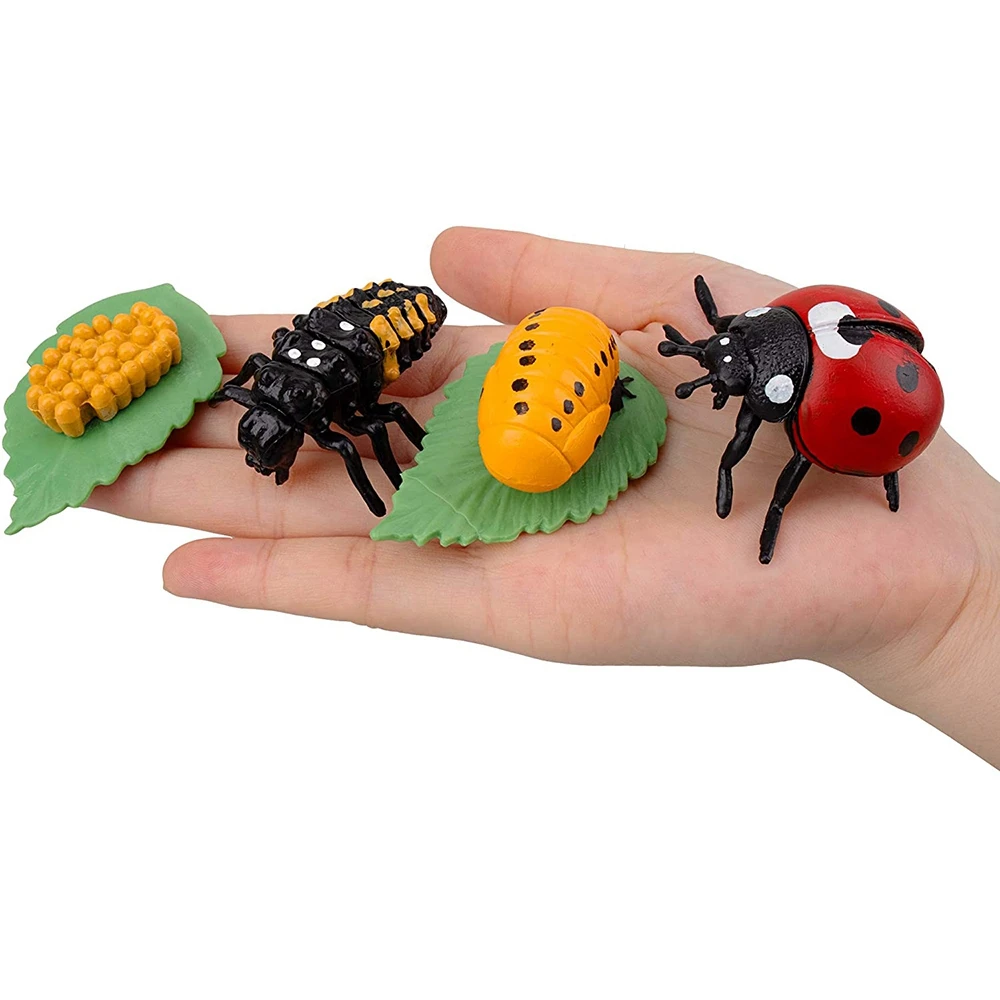 

AS96-16PCS Insect Figurines Life Cycle Of Monarch Butterfly,Honey Bee,Cicada,Ladybug, Plastic Educational School Project