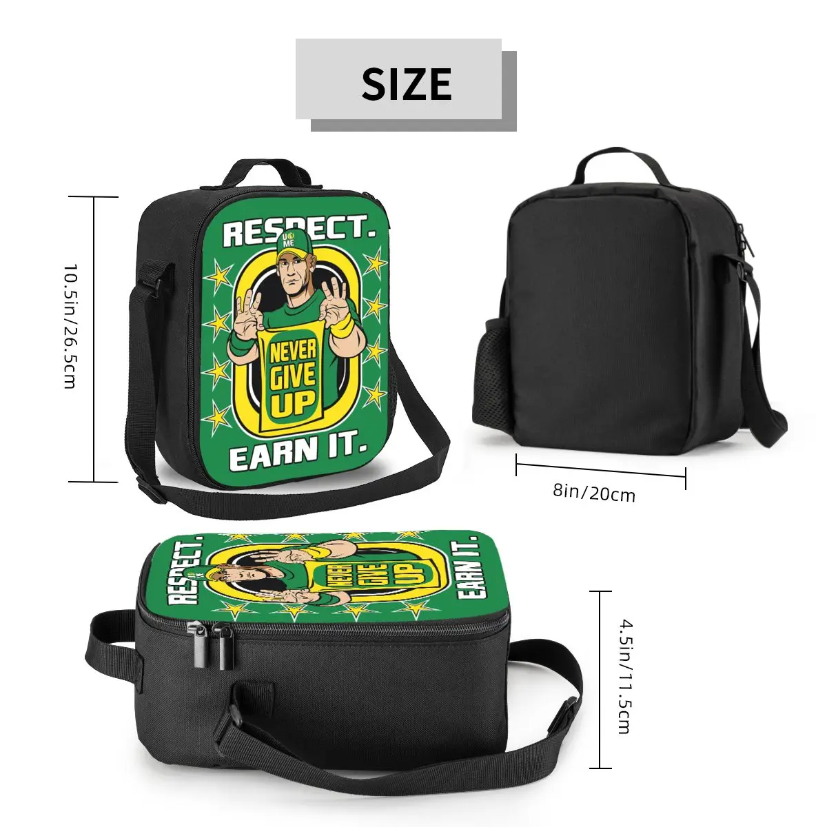 Borsa da pranzo isolata WWE John Cena personalizzata per le donne Never Give Up Cooler Thermal Lunch Tote Beach Camping Travel