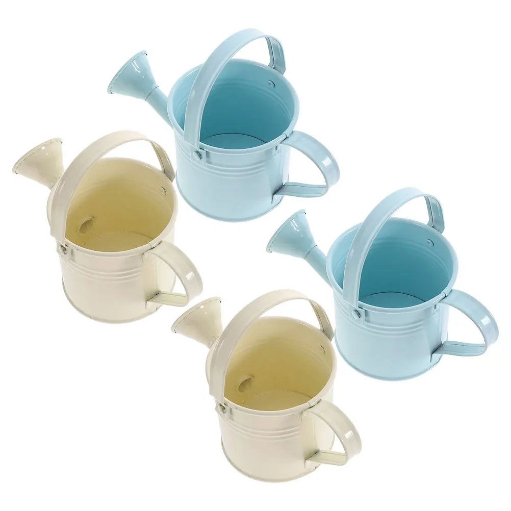 

4 pcs Gardening Iron Watering Can Mini Cartoon Kids Beach Toy Vintage Shower Bucket Sprinkling Kettle Balcony Plant Tools