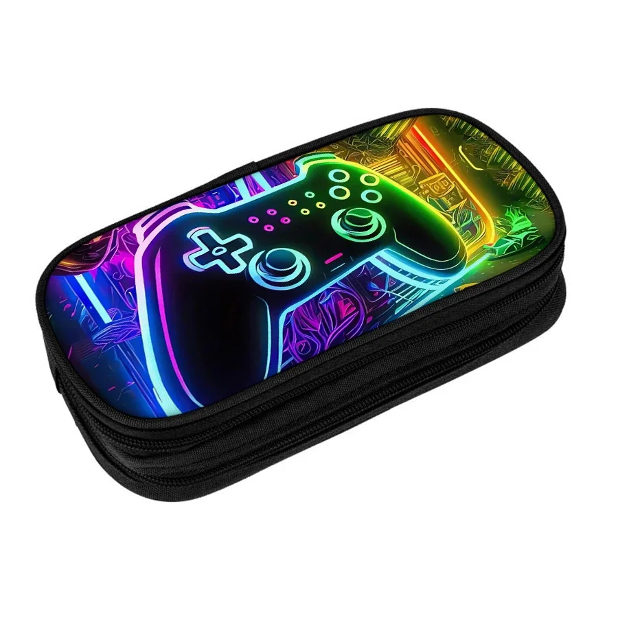 GamePad Multifunktionales Doppelschichtiges Federmäppchen für Jungen und Mädchen Beste Geschenke 2D Cartoon Schulbedarf Stiftetui für Kinder