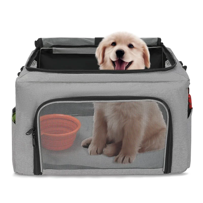 YCW Oxford Soft Sided Small Animal Travel Carrier Water Resistant & Foldable for Dogs Cats & Outdoor Use