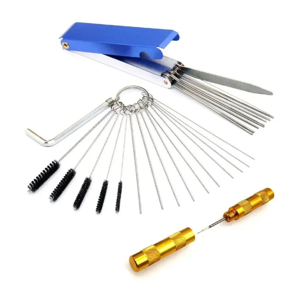 Carburetor Carbon Dirt Jet Remove Cleaning Needles Brushes Cleaner Tools for Automobile Motorcycle Welder Carb Chainsaw