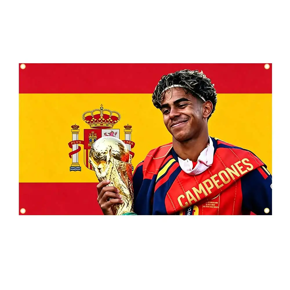 2x3fts 3x5fts 5x8fts Football L-Lamine Yamal Spain Flag Banner Tapestry Applicable to Room Or Outdoor For Decoration