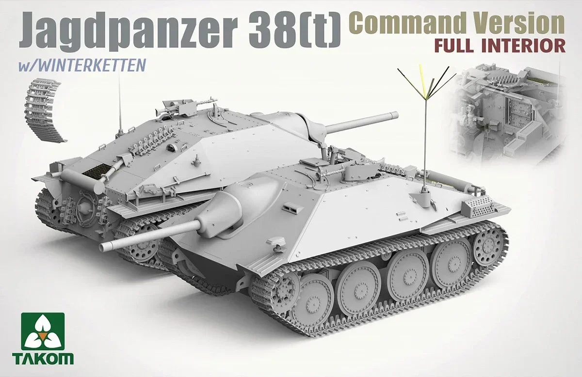 TAKOM-Kit de modelo de escala de montaje de plástico, Jagdpanzer 2181 (t), versión de comando, interior completo, modelo 1/35