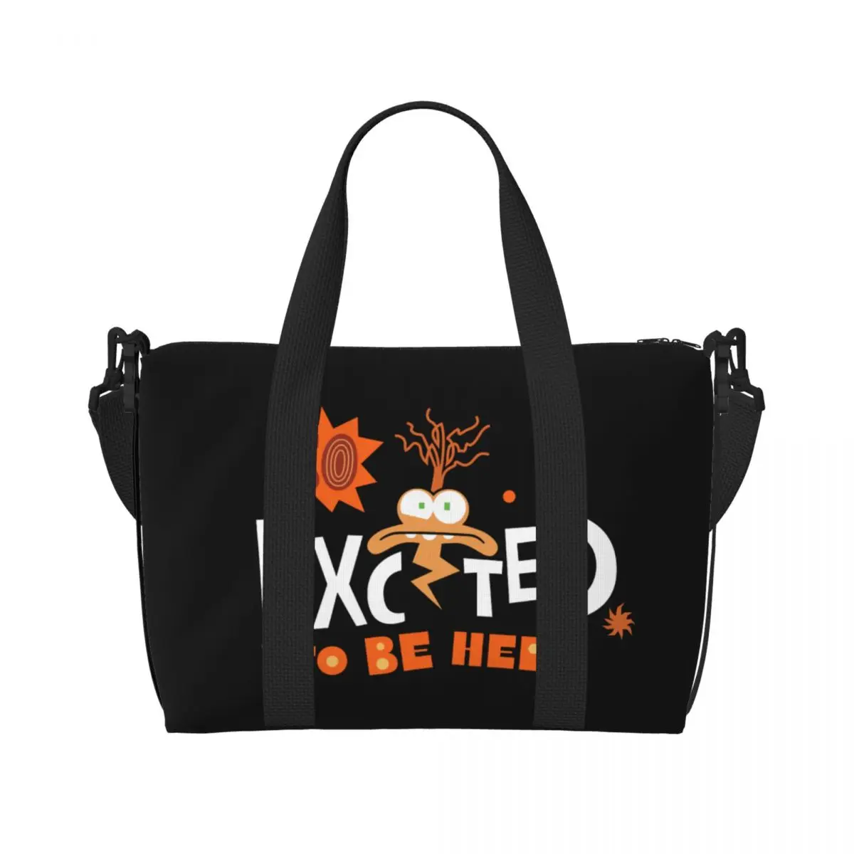 Custom Inside Out Anxiety Excited Tote Bag Women Large Capacity Beach Gym Shoulder Travel Bag