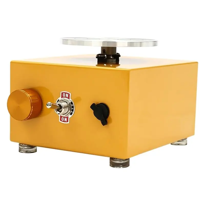 

ABKS-Adjustable Speed Electric Mini Pottery Wheel Machine 24W With 2 Turntable Trays And 8 Clay Tools EU Plug