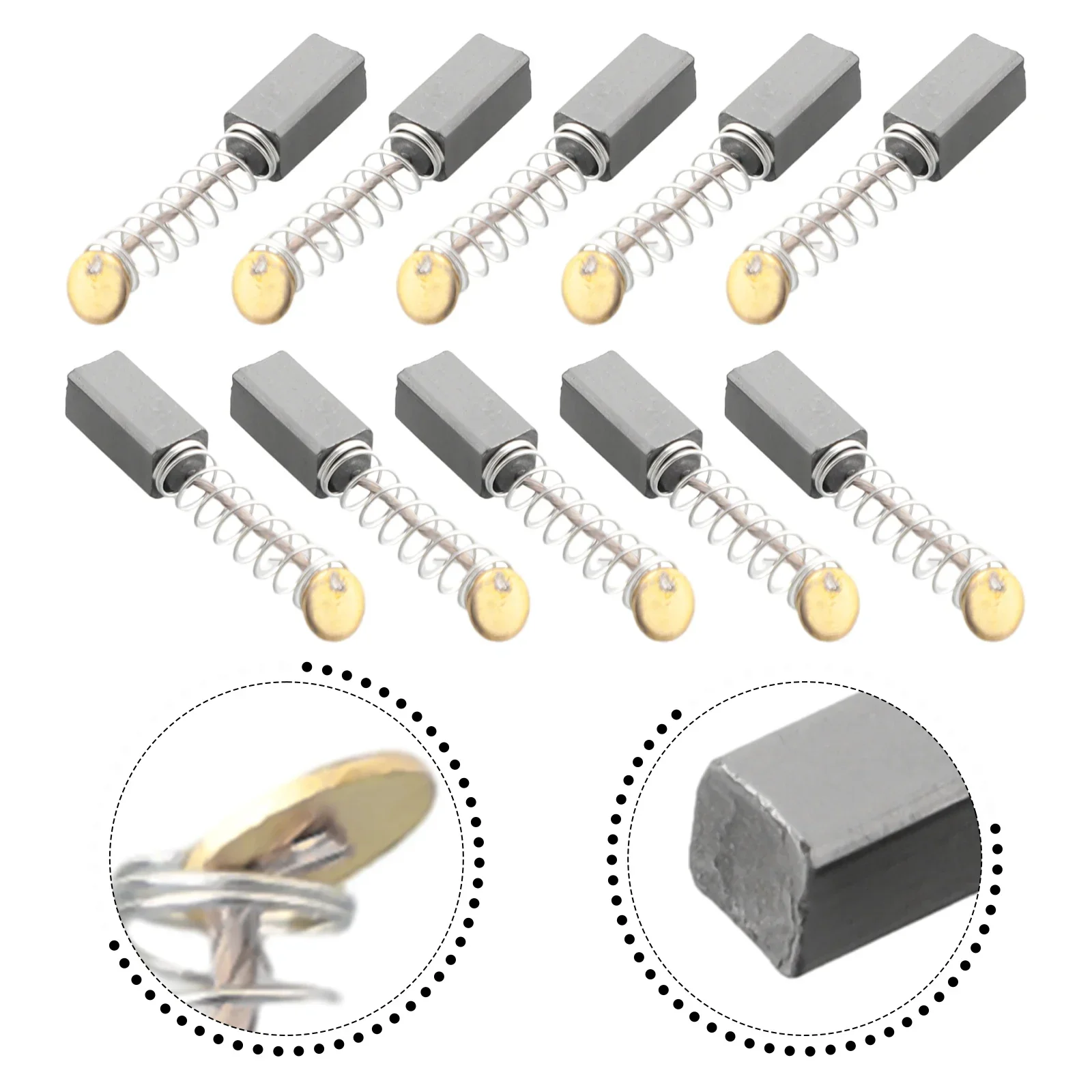 10pcs spazzola di carbone carbone 10*5*5mm per motori elettrici accessori per elettroutensili spazzole di carbone per motori elettrici di alta qualità