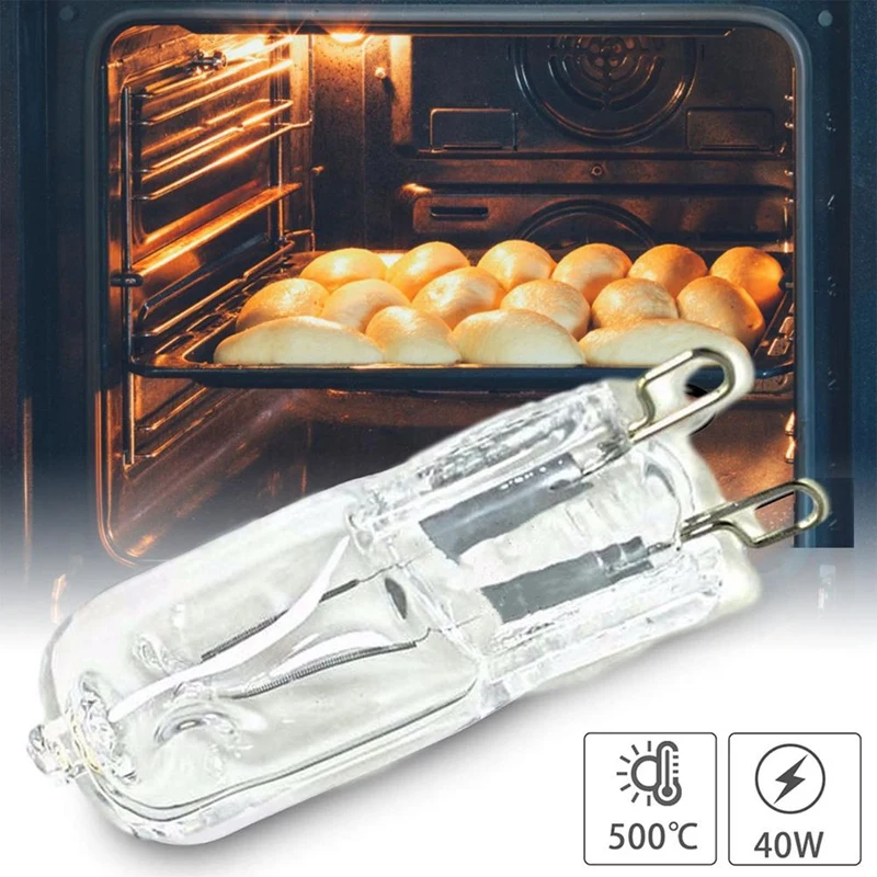 G9 Oven Light High Temperature Resistant Durable Halogen Bulb Lamp For Refrigerators Ovens Fans 40W 500℃ Pin Bulb