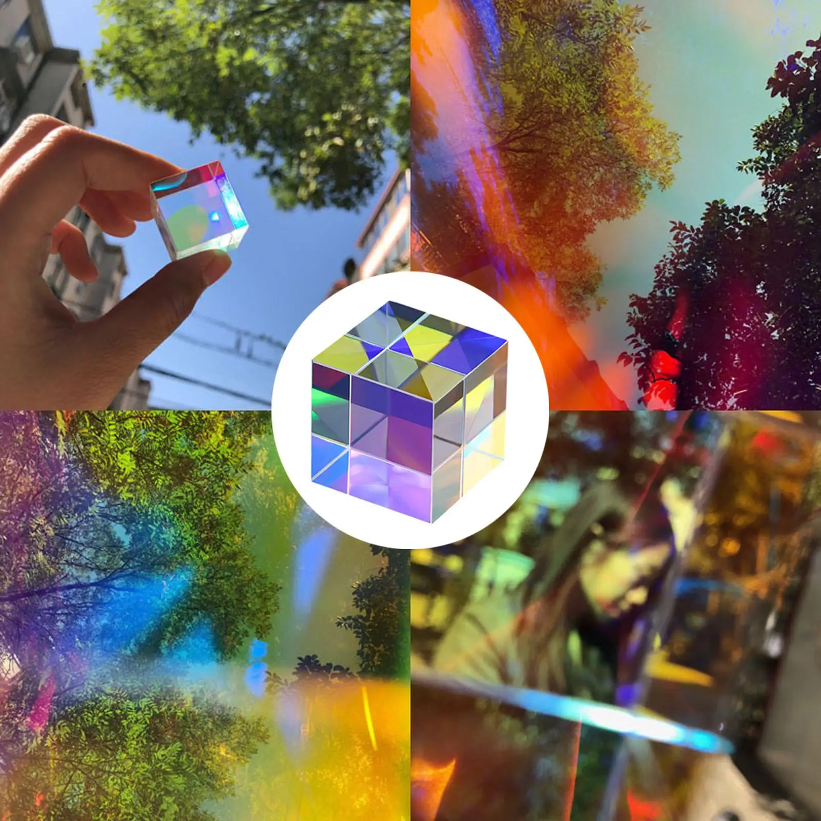 光ガラスプリズム絞り器形状キューブ、プリズム部分、教育クラスギフト、物理学、教育玩具