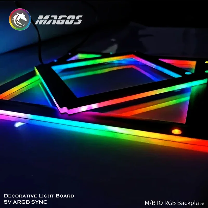 Dekoracyjna płytka oświetleniowa 5V ARGB SYNC, płyta główna M/B IO RGB Backplate, lampka podświetlająca płytę główną ATX Lighthouse Desktop — zdjęcie produktu 5
