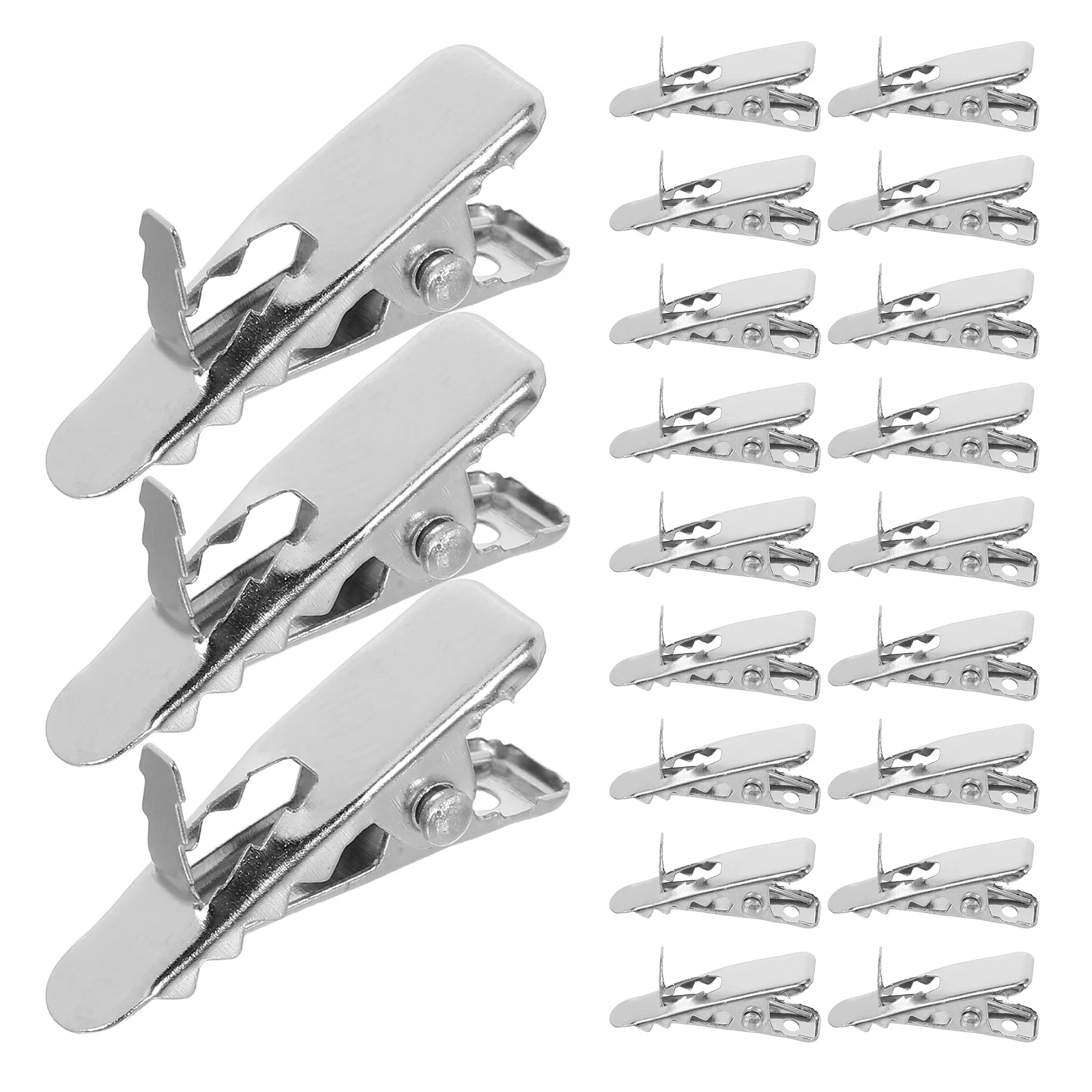 

100 Pcs Christmas Flower Decoration Clip Clips Metal Alligator Decorate Ornament Hanger Silver