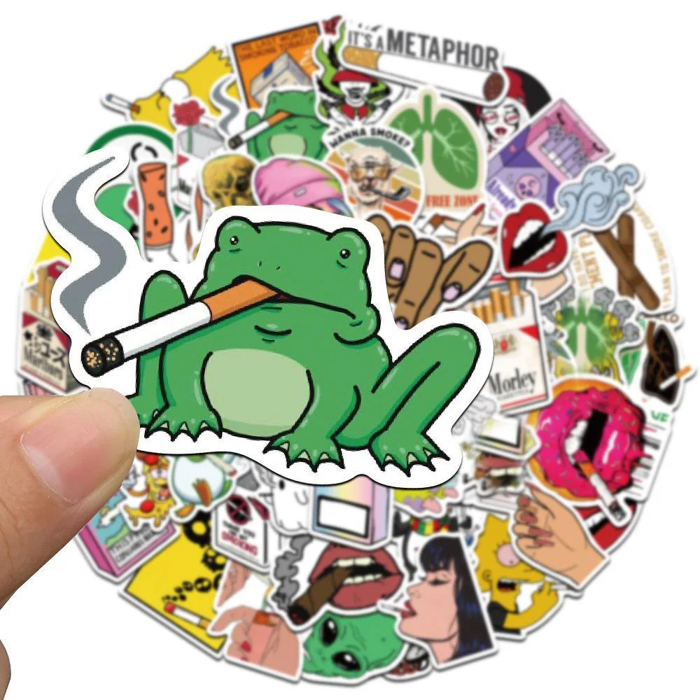 10/30/50pcs Smoking Spoof Leaf Character Stickers Waterproof Graffiti Skateboard Phone Laptop Vinyl Cool Decoration Sticker Pack