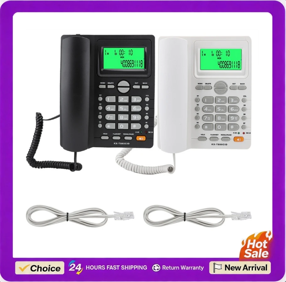 KX T880C Caller ID Display Landline Telephone No Battery Mute Function Home Telephone for Home Office Landline Phone Telephone
