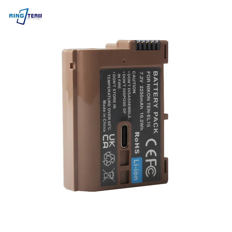 Batería de iones de litio decodificada EN-EL15 de 2250 mAh funciona con cámaras compatibles con Nikon Z8/Z7II/Z6II y todas las EN-EL15