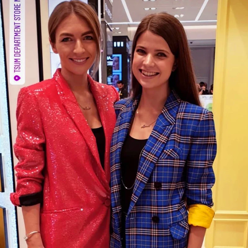 Charismas Red Party Suit Blazer Fashion Sequined Long Sleeve Single Button Short V Neck Blazer Coat Outwear 2025 Women