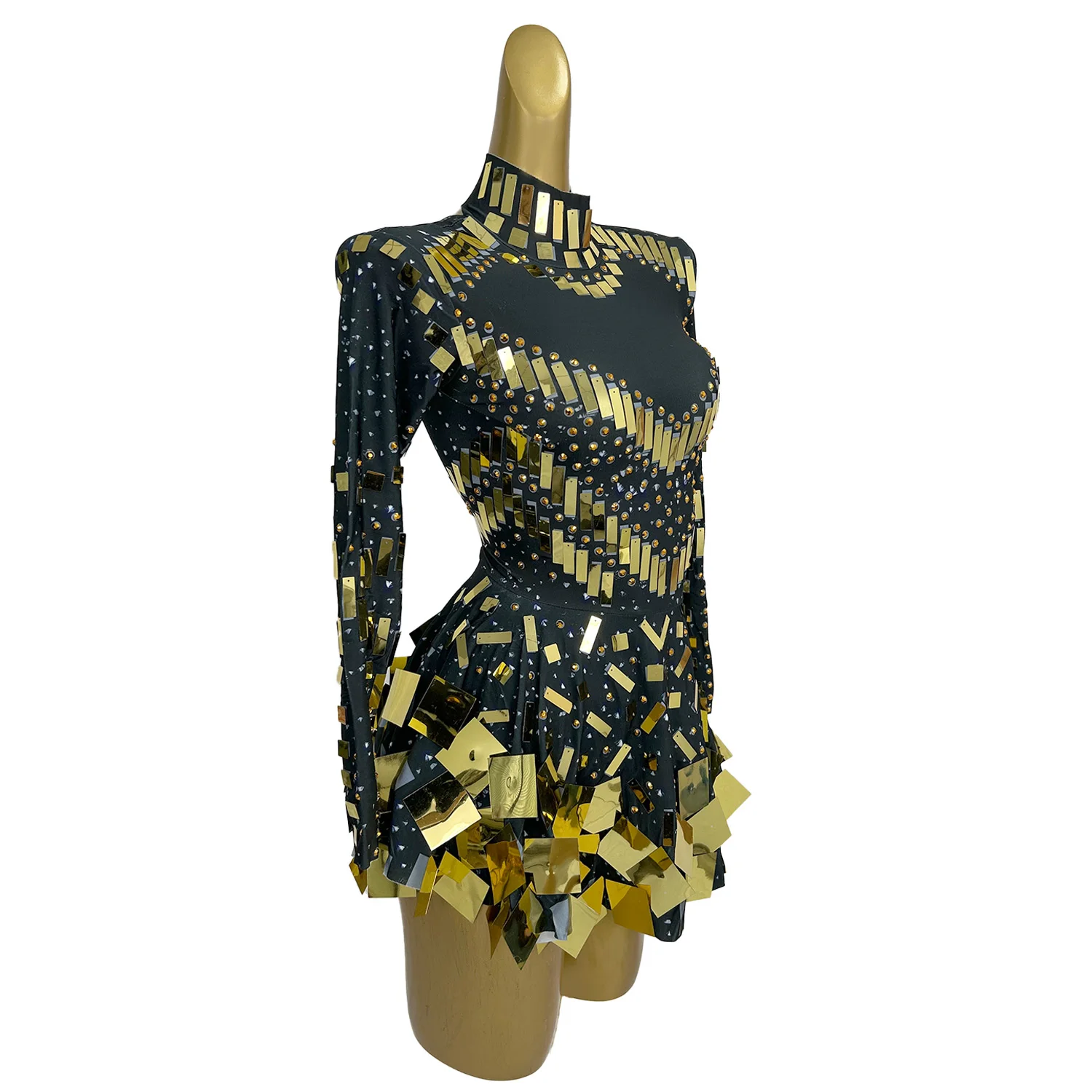 Flashing Sequins Slim Short Dress Celebrate Birthday Party Women One-piece Dress Singer Stage Wear Nightclub Prom Dress Xieshi