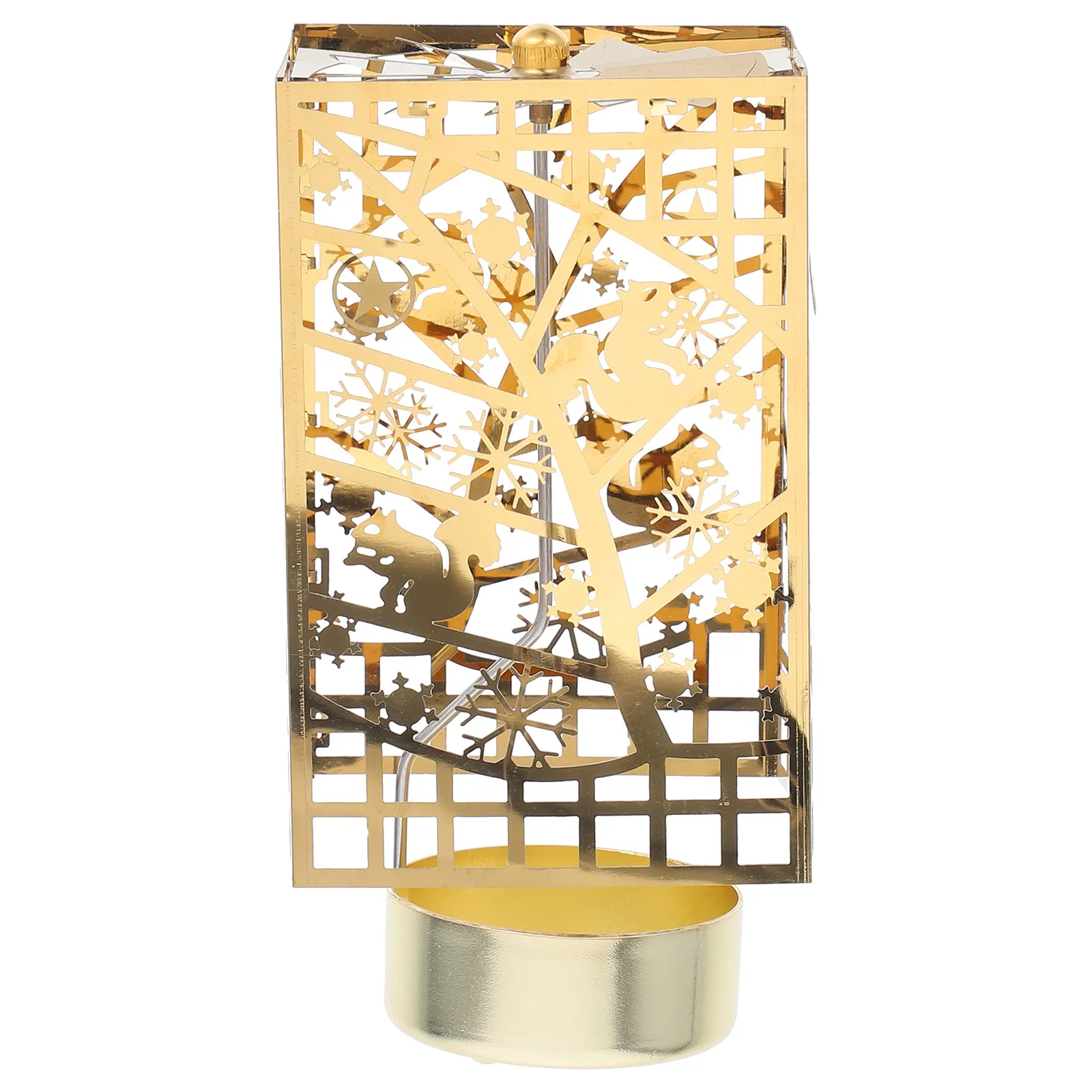 Christmas Rotating Holder Tea Light Display Stand Elegant European Style Tabletop Decor Romantic Atmosphere Festive