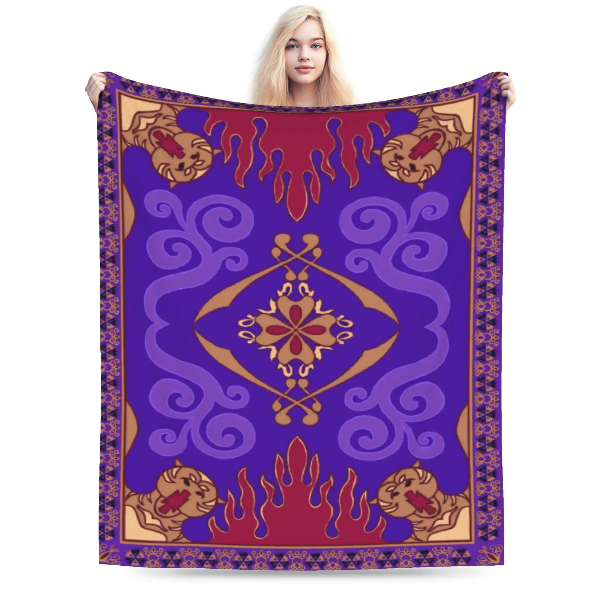 Novelty Design Aladdin Magic Carpet Blanket Ultra-Soft Coral Fleece Plush  Comfortable Throw Blanket Machine Washable
