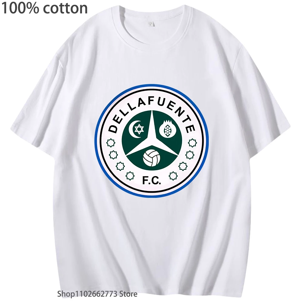 Men's T-shirt Dellafuente FC Logo T-shirts Men Short Sleeve Pure Cotton Casual Man Designer Y2k Clothes Print T-shirt Streetwear