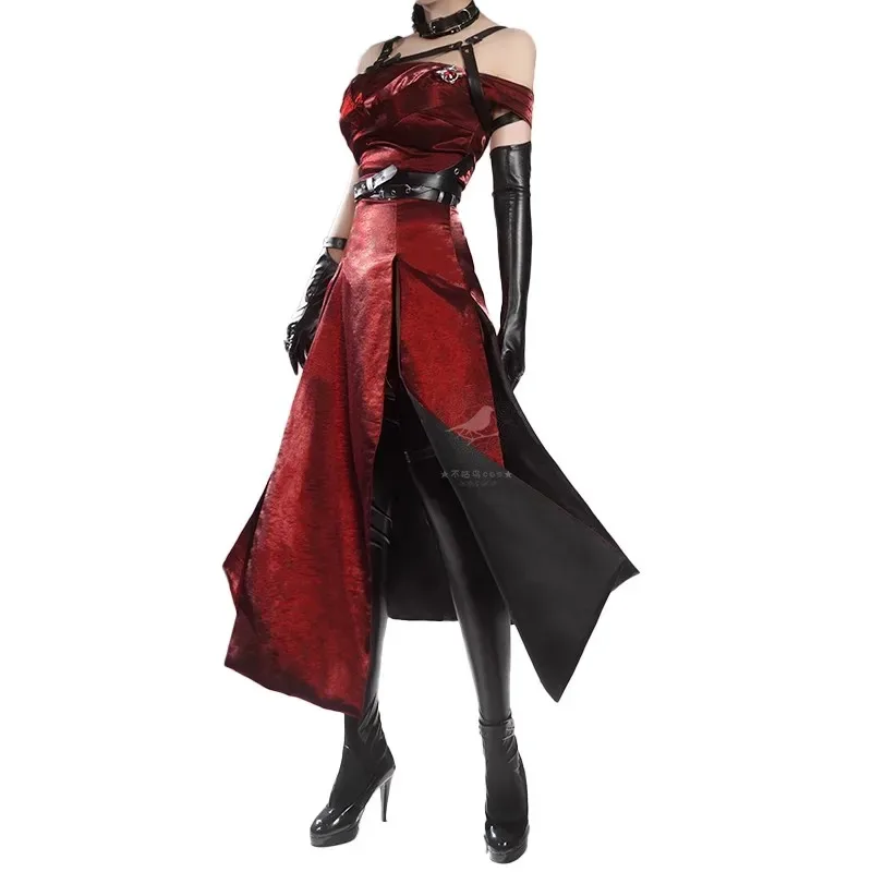 Disfraz de héroes Love and Deepspace, vestido rojo, uniforme de velo encantador, Sylus, implacable para mujeres y niñas, fiesta de Halloween