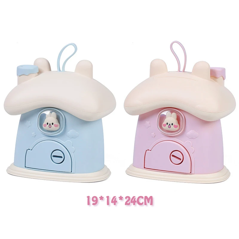 Children DIY Money Banking Toys Piggy Bank Cash Coin Saving Box With Lock Key Cute Rabbit House Decoration Gift Toy For Girl