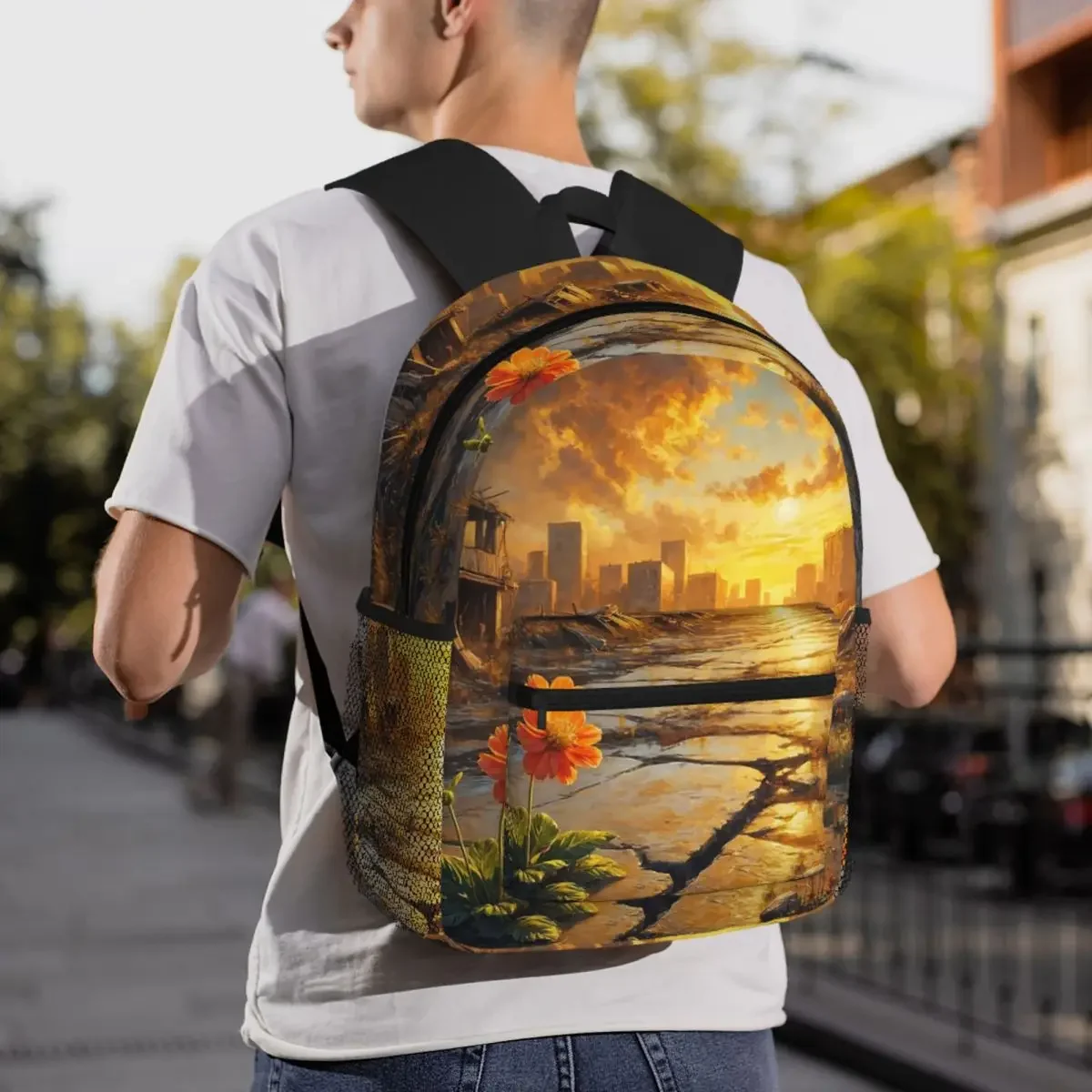 حقيبة ظهر فلاورز وين، حقيبة ظهر ذات سعة كبيرة للأولاد والبنات، حقيبة كتب مدرسية، حقائب كتف للرجال والنساء #6