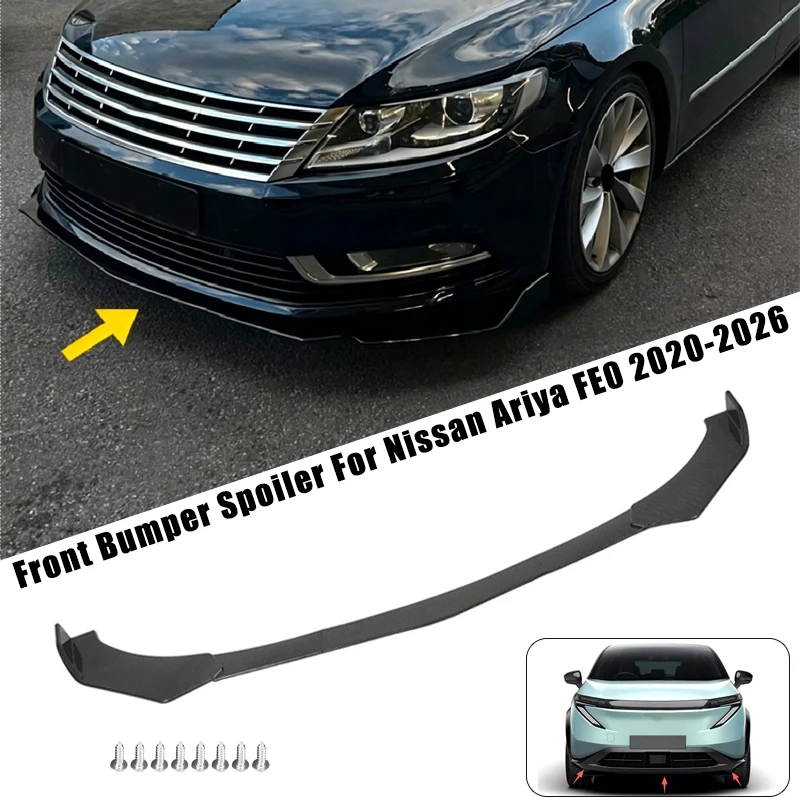 Sport Front Bumper Splitter Spoiler Lip For Nissan Ariya FE0 2020-2026 5Pcs Adjustable Sectional Car Exterior Tuning Body Kit