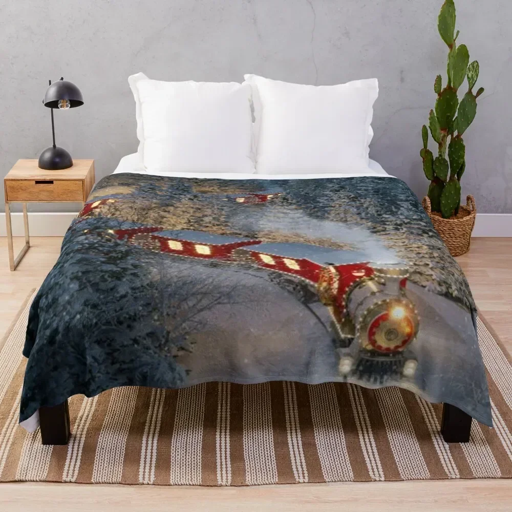 

Christmas Train Throw Blanket Thermal for winter Designers Bed Blankets
