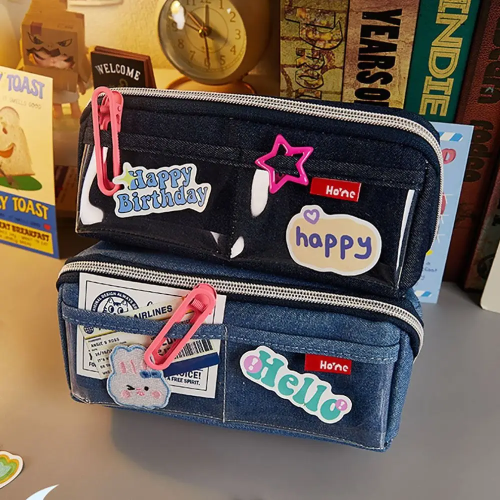 High Quality Oxford Stationery Storage Bag Large-capacity Portable Pen Bag Multi-function Pen Pouch