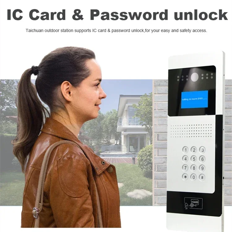 2025 Multi Apartamento Intercom Smart Tuya Vídeo Porteiro POE Alimentado com Sistema de Desbloqueio de Relé