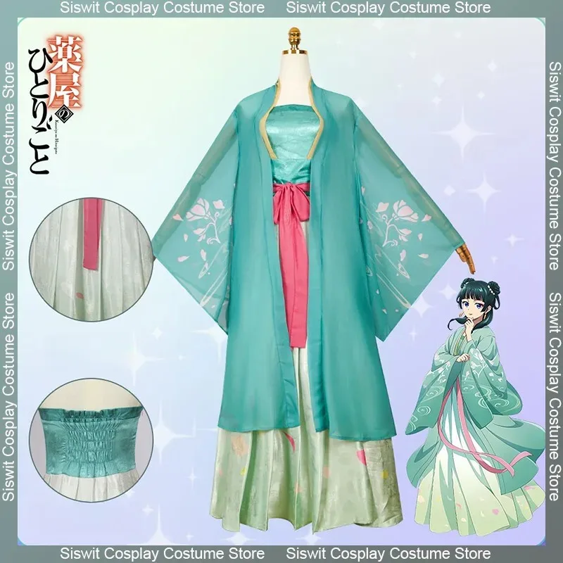 

Anime Maomao Cosplay The Apothecary Diaries S2 Costume Green Ancient Uniform Hanfu Dress Set Carnival Party Dress Up Girl Suits