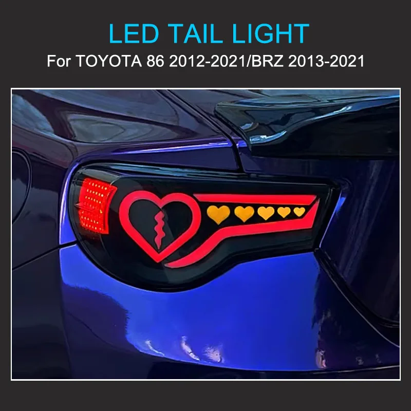 NEW LED Tail Light Assembly for Toyota GT 86 Subaru BRZ 2012-2021 Taillights Plug and Play with LED Dynamic Turn Rear Tail Lamps