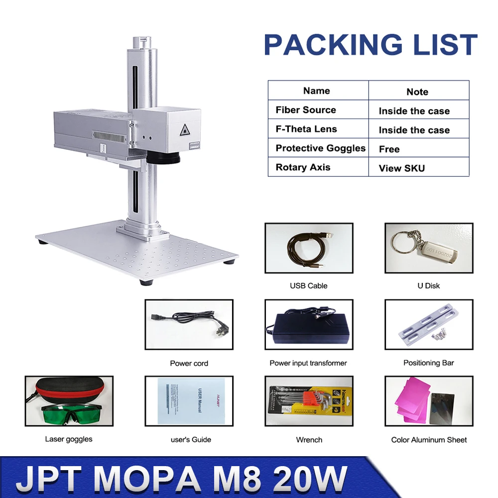 DIGRAY JPT 20W Mini Laser Marking Machine JPT MOPA M8 Portable Fiber Laser for Stainless Steel Color Marking DIY Metal Engraving