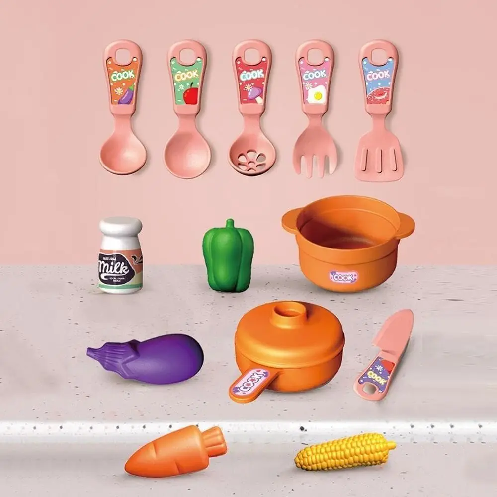 13/14 pièces dessin animé cuisine Playset Spray et jouer évier simulé facile à assembler semblant jouer cuisine ensemble four ouvert