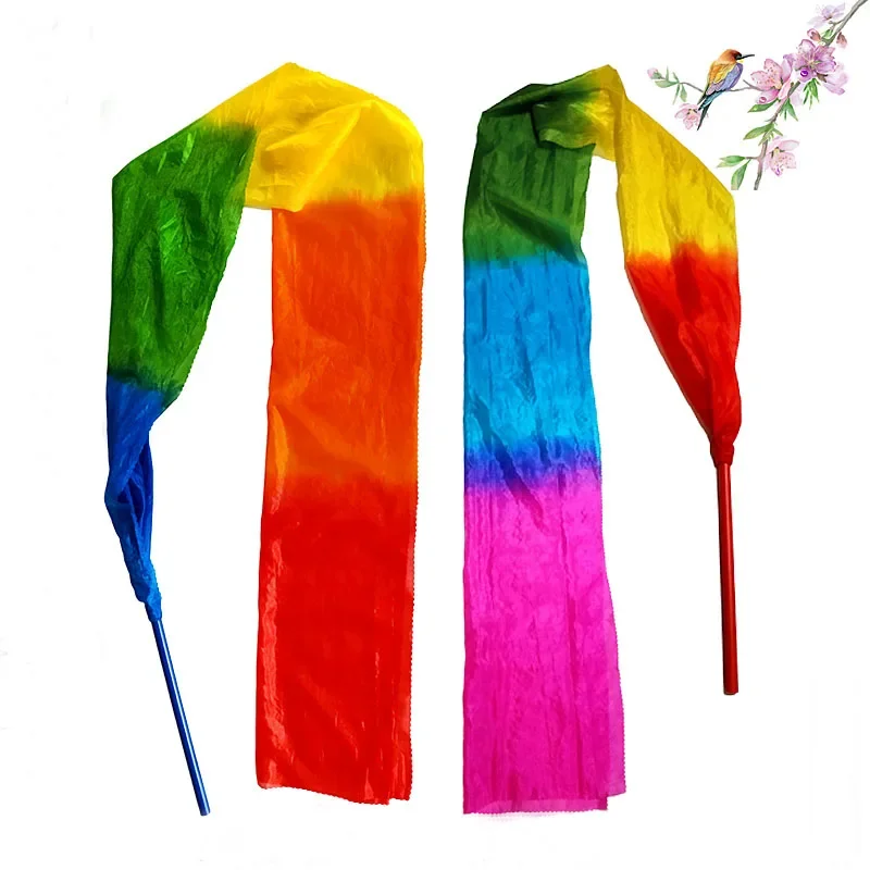 Polyester Kids size Throwing Streamer for Belly Dancing Child Multicolor Ribbon Streamers 1.5M/2M long Stage Performance Props