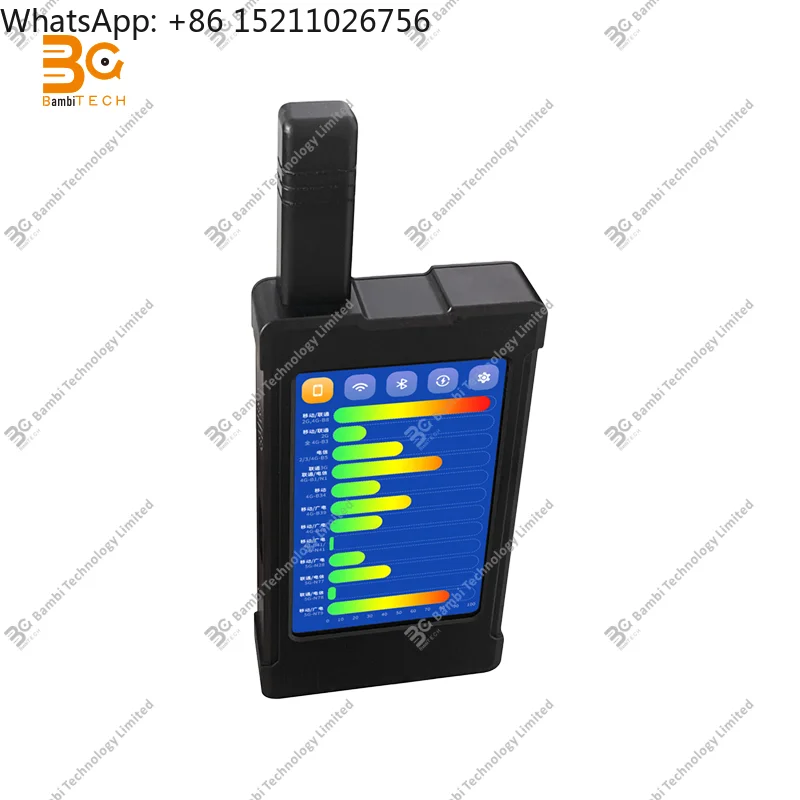 1MHZ-6GHz Handheld wireless signal detector Detect  Tag trackers GSM/GPRS/ EDGE/ 3G/4G/5G wireless cameras,wifi.GPS tracker +